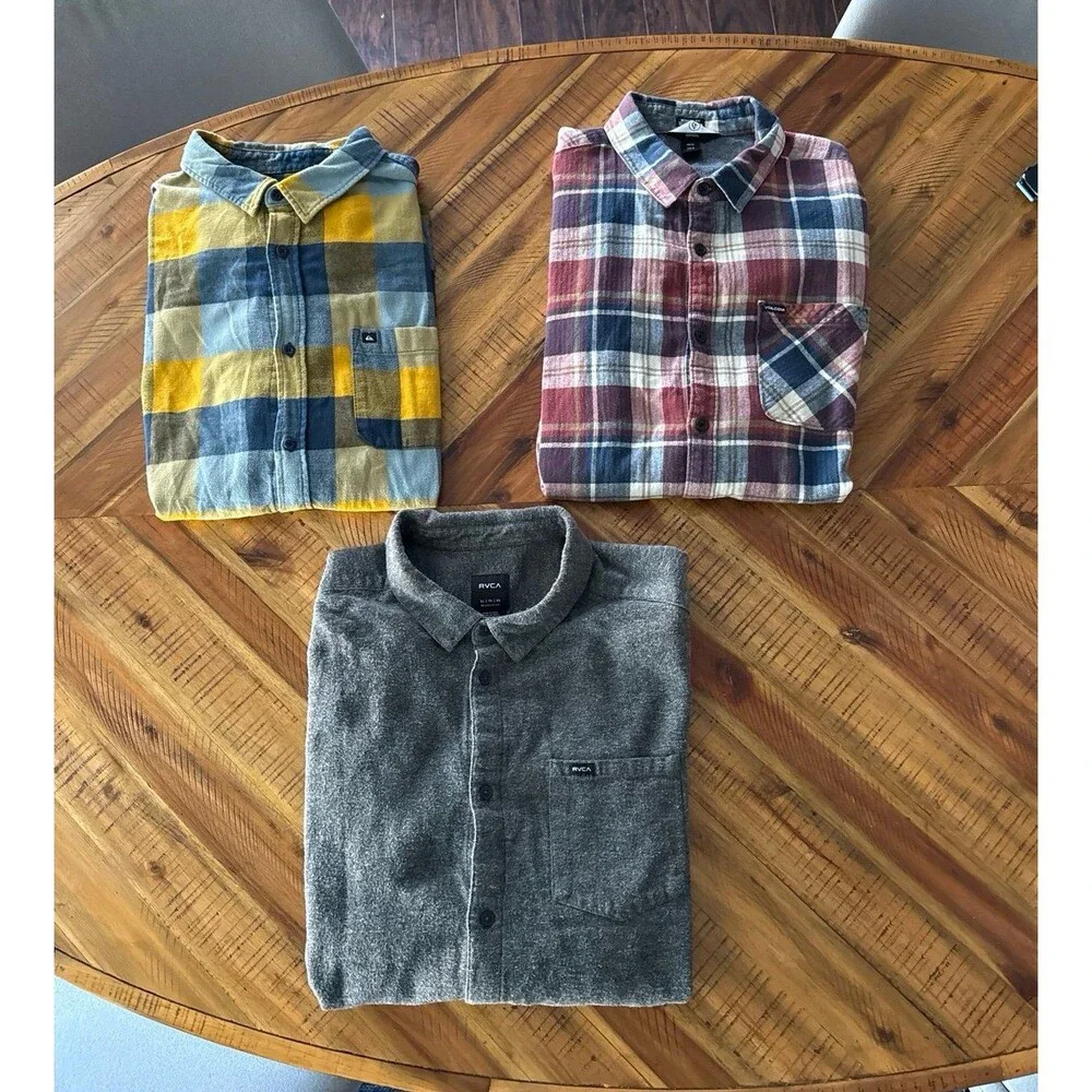 Surf Flannel bundle - RVCA, Quiksilver Volcom - Picture 1 of 10